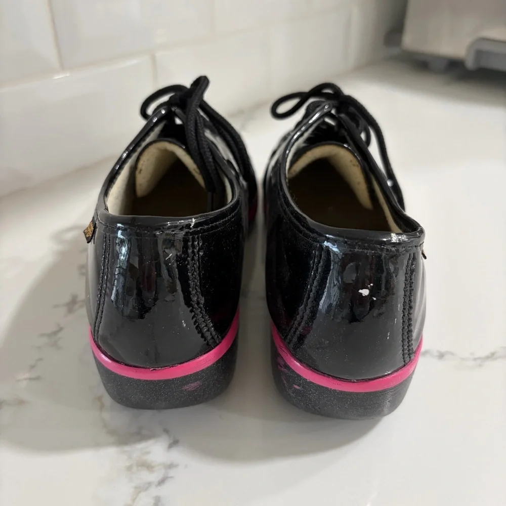 SAS Bounce-c Lace Up Wedge Black Patent Leather 8 Women’s Shoes Moccasin USA